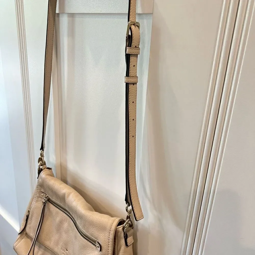 Kate Spade Cobble Hill Small Leather Toddy Satchel Purse Bag Crossbody Cream
